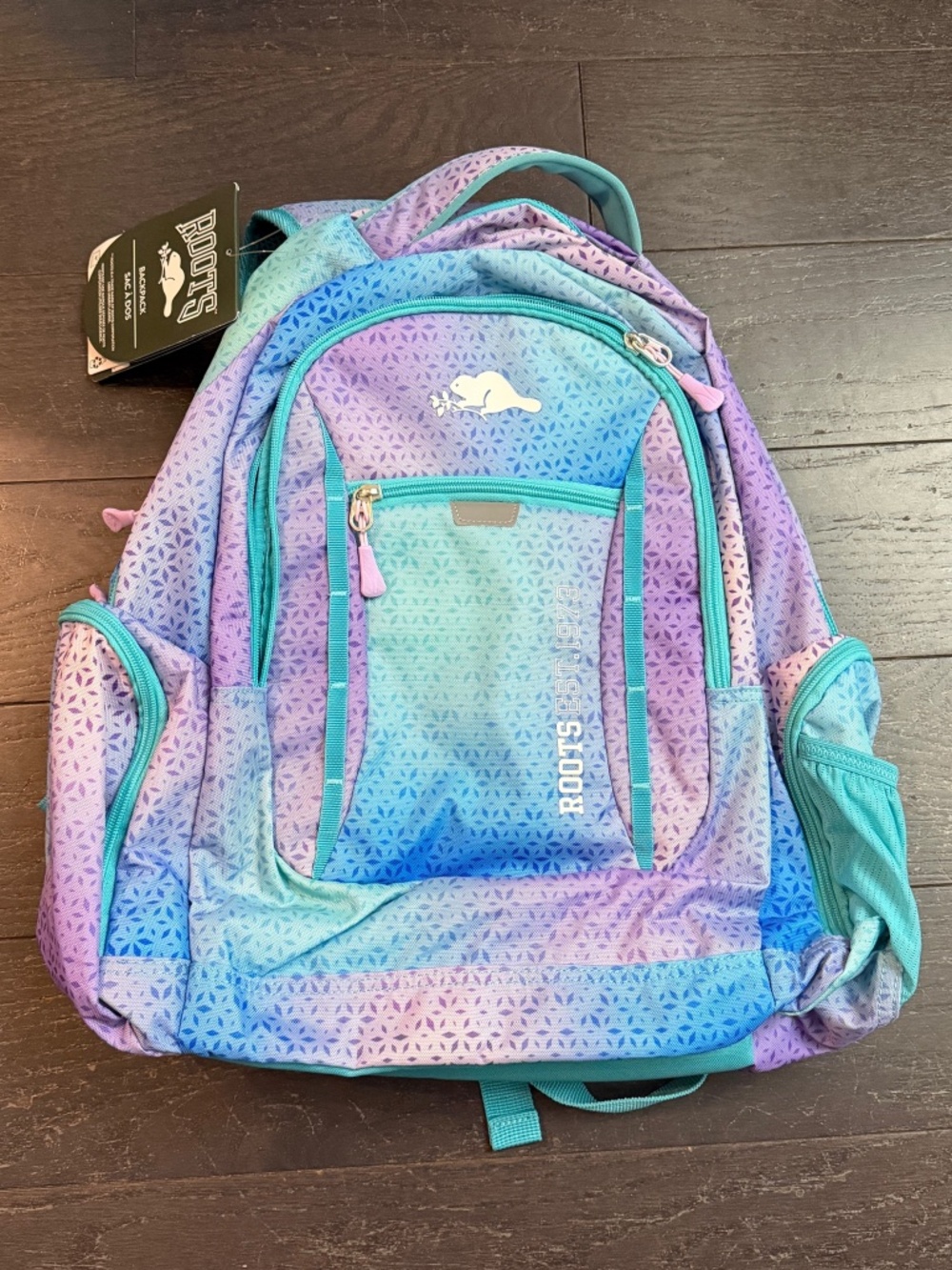 NEW Roots 38L Multi Color Backpack 16" Laptop Water Resistant School Bag NWT